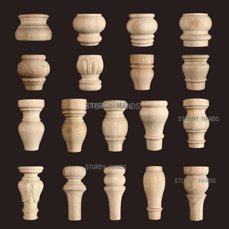 Furniture Hardware For Legs - 1 adet mobilya yuvarlak masif ahşap