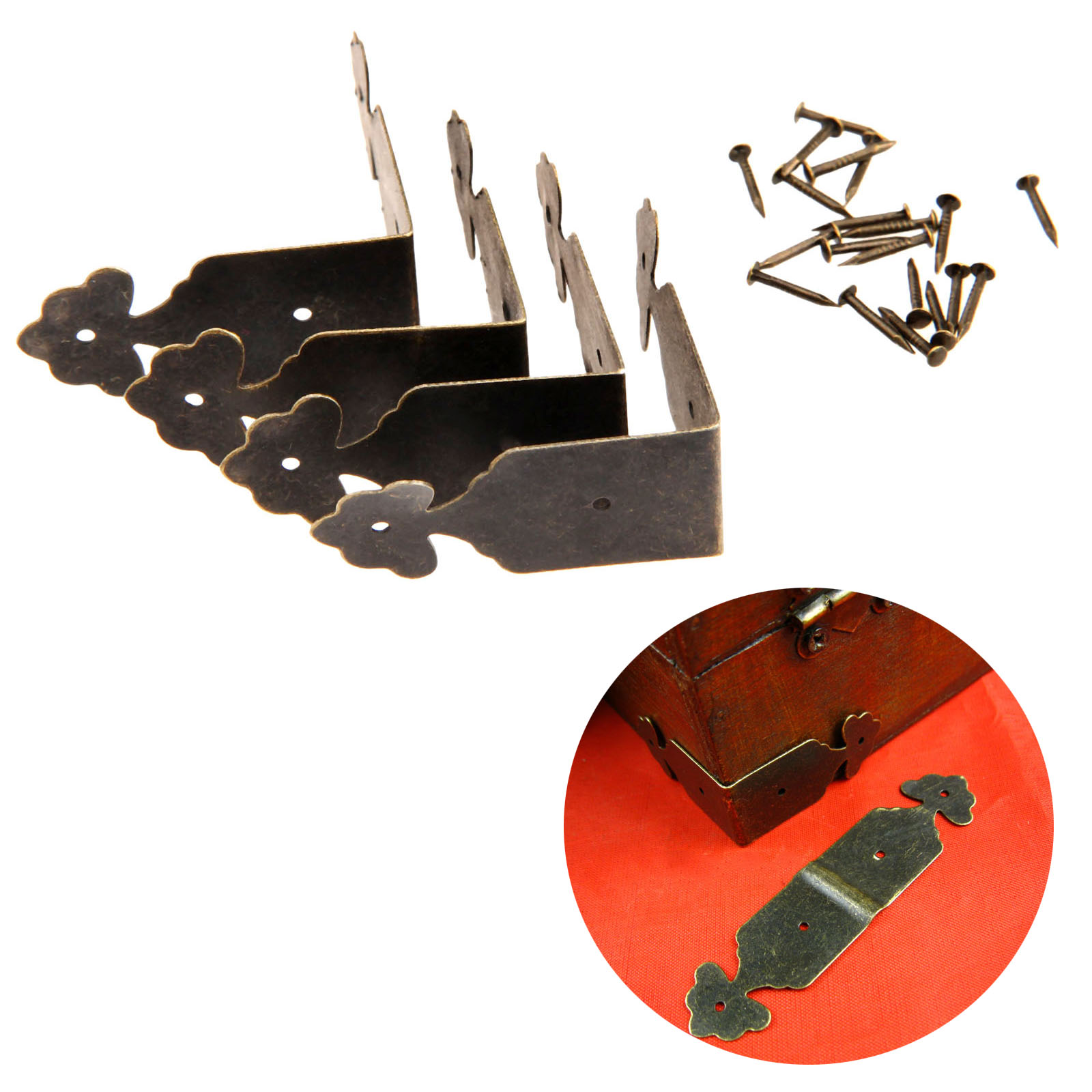 Furniture Hardware For Legs - 4 adet dekoratif köşe koruyucular demir