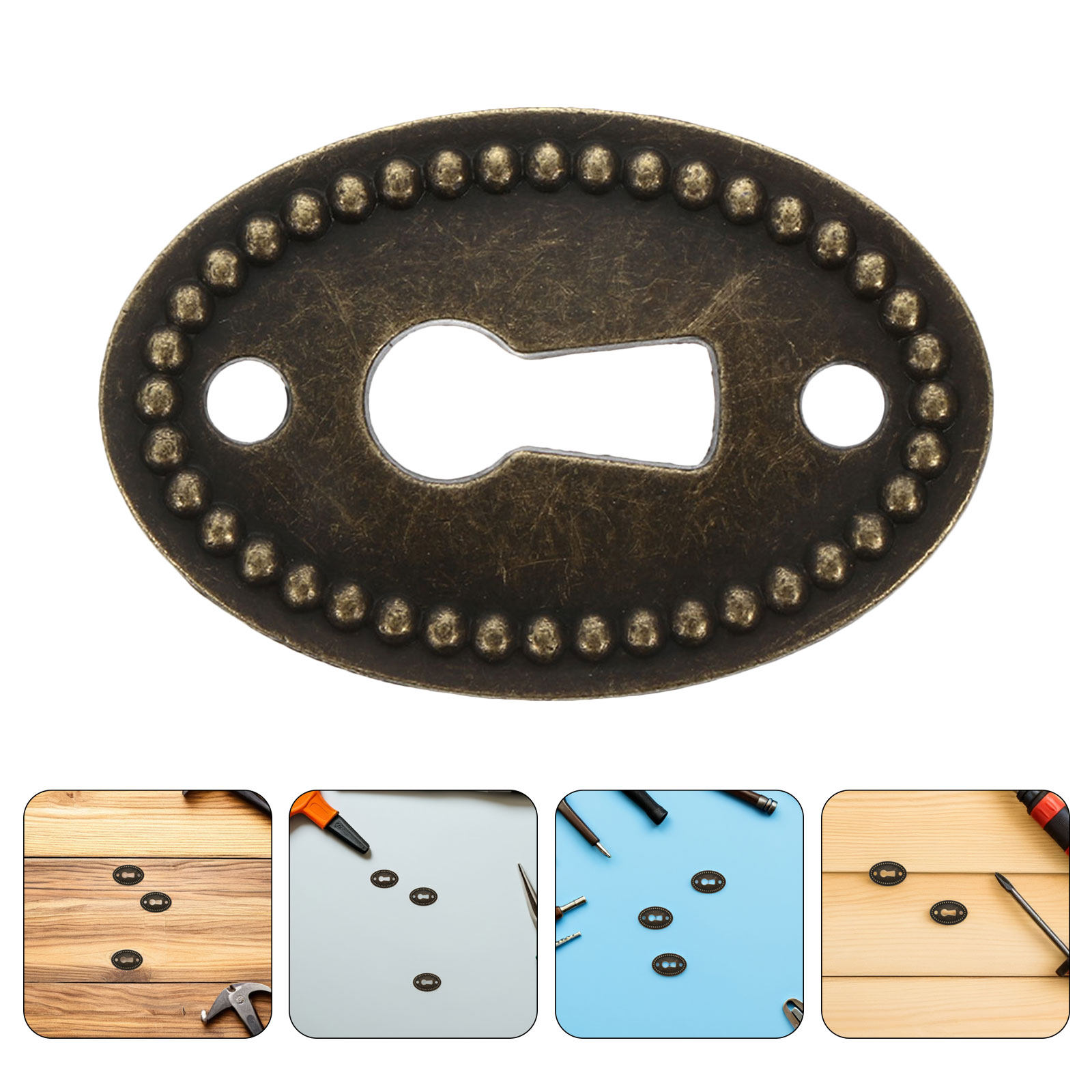 Furniture Hardware Vintage - 16 Adet Vintage Çinko Alaşımlı Oval