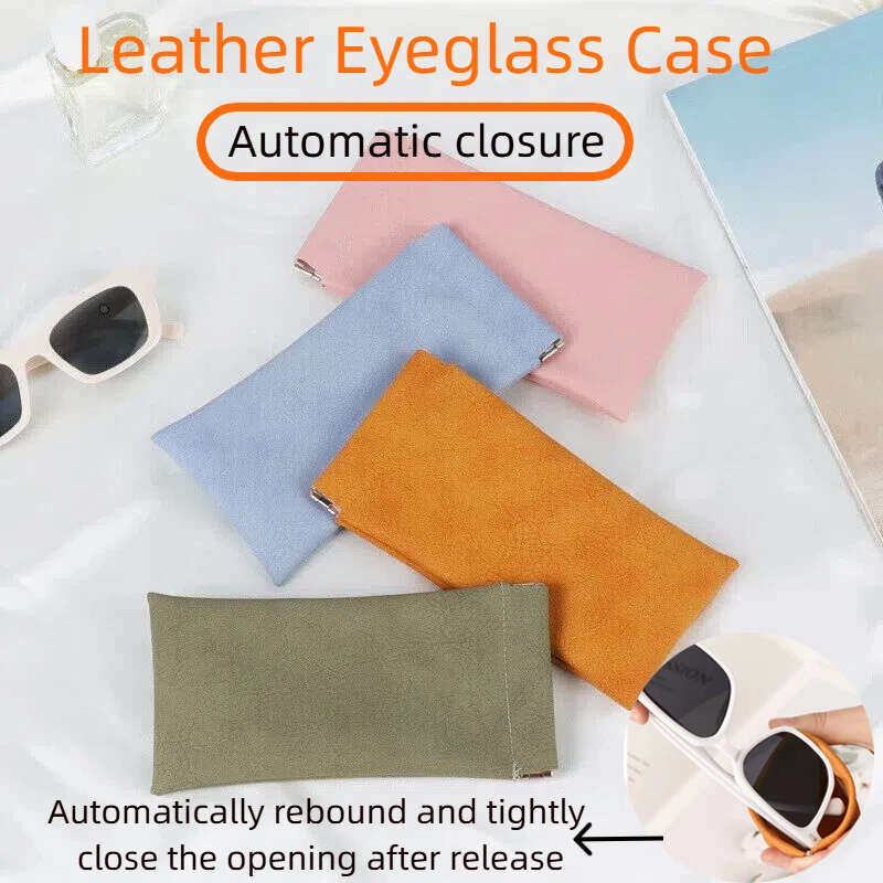 Soft Close Hinge - Unisex Deri Gözlük Kılıfı Taşınabilir Otomatik
