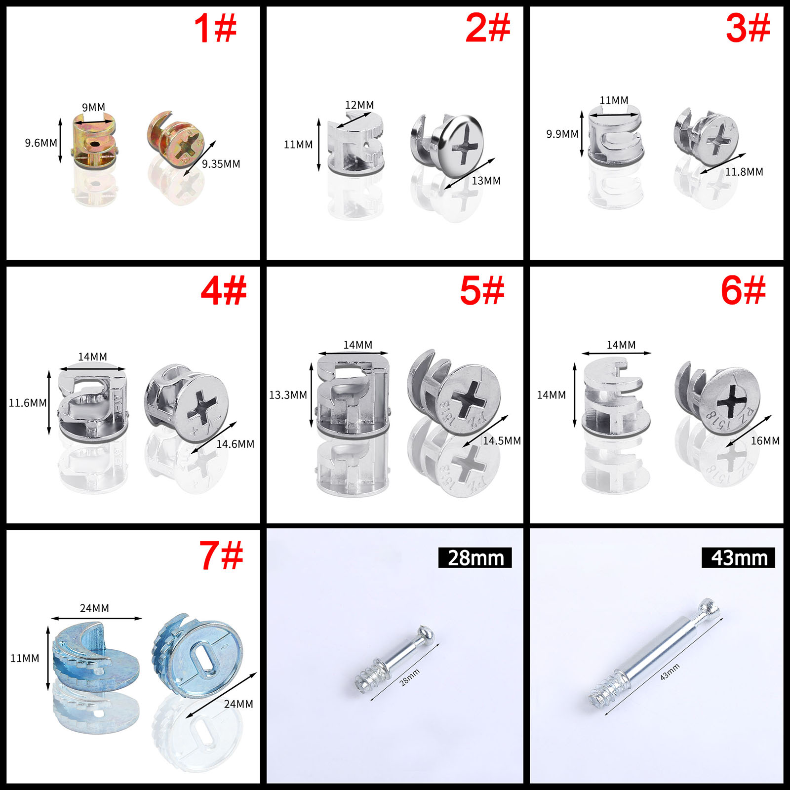 50 adet 10/11/12/14/15/18/25mm - Furniture Joinery Hardware incelemesi ve fiyatı